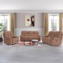 SOFA RELAX 2 LUGARES  ELETRICO KMAX 6087L TECIDO BEJE (CX DIZ BROWN)